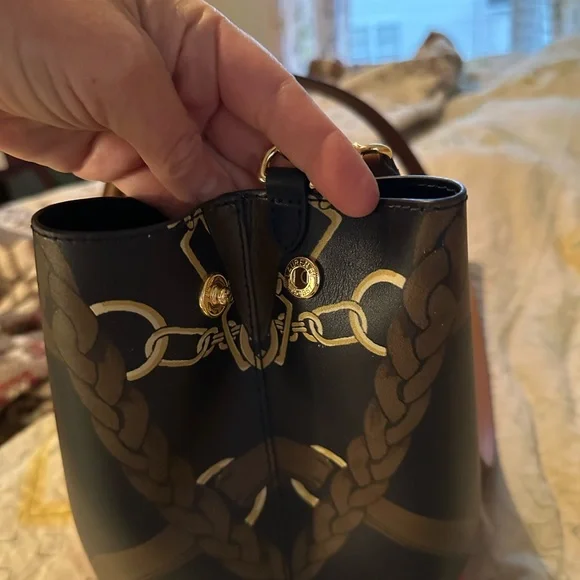 Lauren Ralph Lauren Leather Blue and Red Women's Bag - Picture 11 of 16